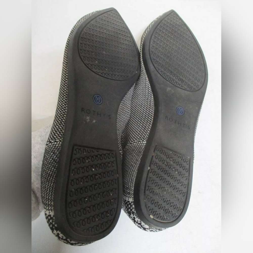 Rothys The Point Retired Black White Python Washa… - image 5